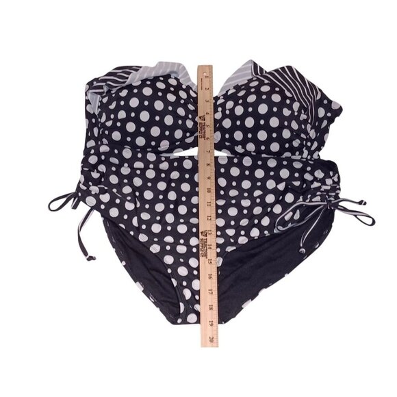 Swimsuit for all Women's  Polk Dottie On Side  Tie Bikini 2 Piece size 18 - Picture 3 of 9